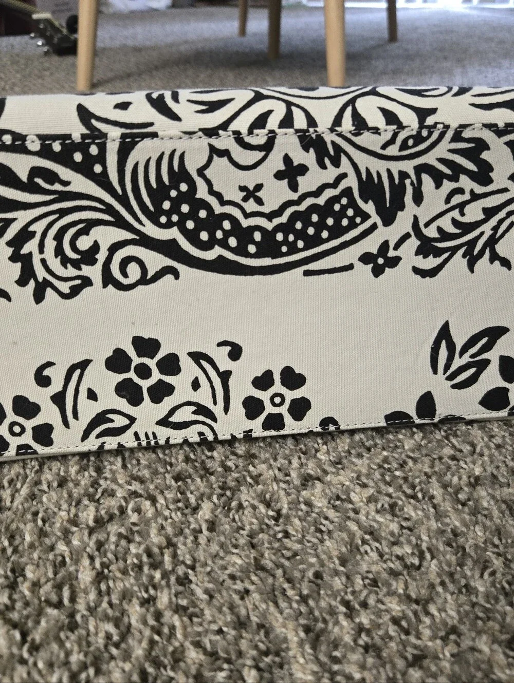 Miss Bikini Luxe White & Black Floral Canvas Tote